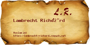 Lambrecht Richárd névjegykártya
