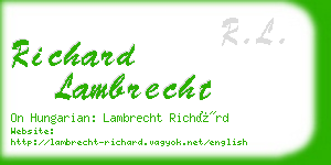 richard lambrecht business card